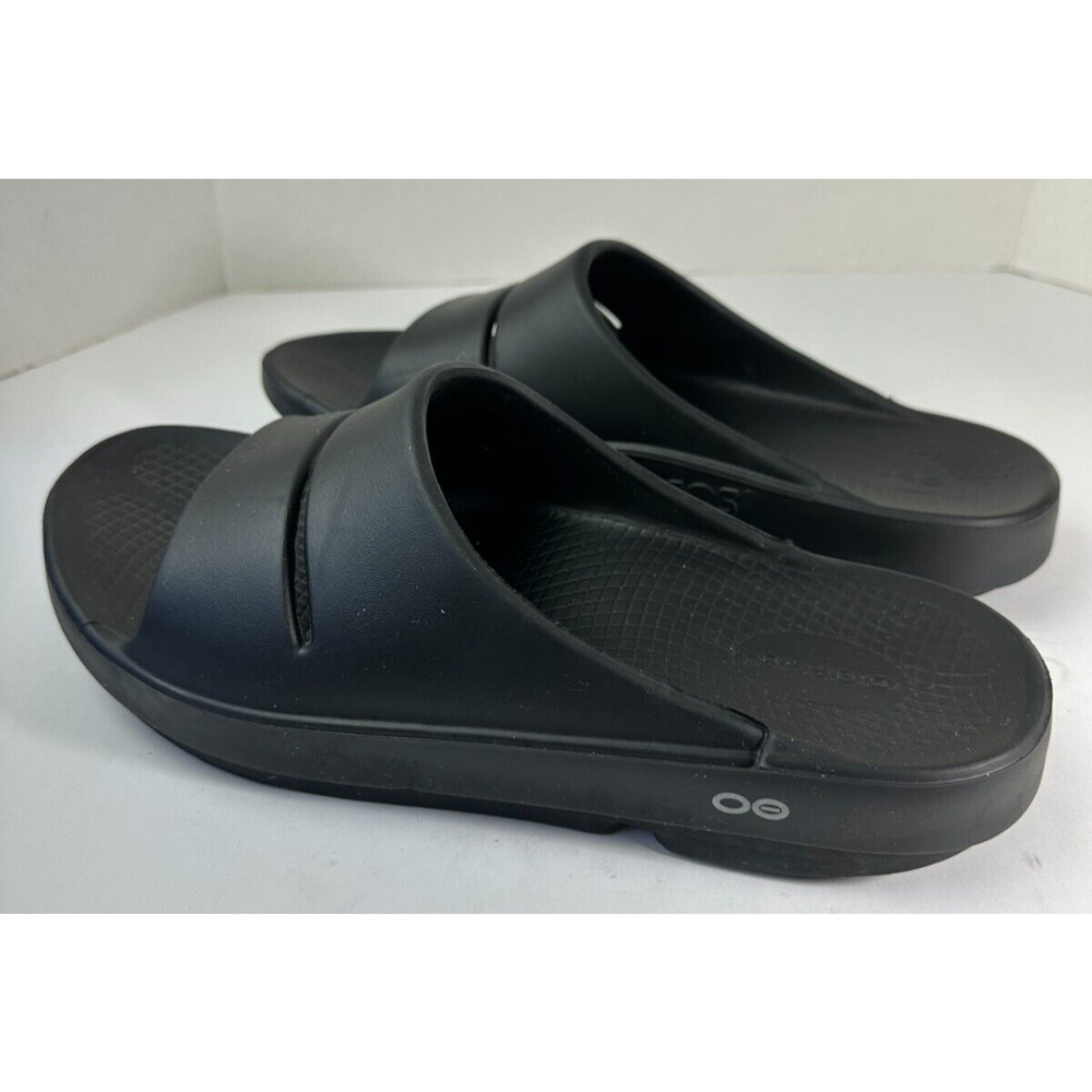 OOFOS OOahh Recovery Slides Black Slip On Sandals Mens Size 11 Women’s 13 Unisex - Picture 4 of 11